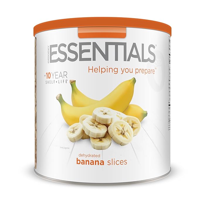 Emergency Essentials Dehydrated Banana Slices Emergency Food Supplies 10-Year Shelf Life 24 Servings