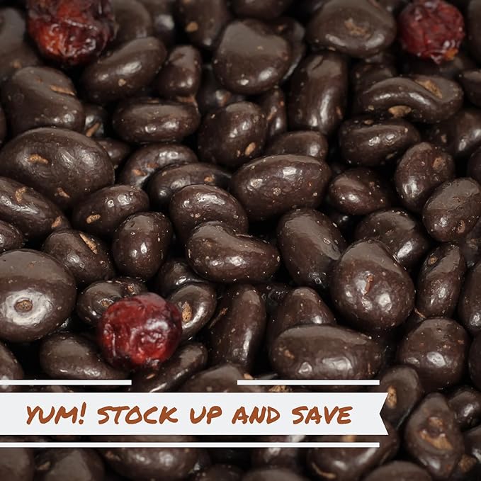 Dark Chocolate Covered Cranberries by Its Delish 2 lbs Bulk Bag | Gourmet Dark Chocolate Cranberries Healthy Snacks Fruit Chocolates USA Made Vegan Kosher