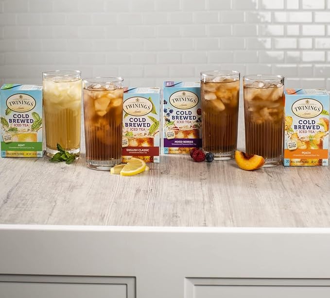 Twinings Cold Brewed Iced Tea Bag Variety Sampler (Pack of 48)