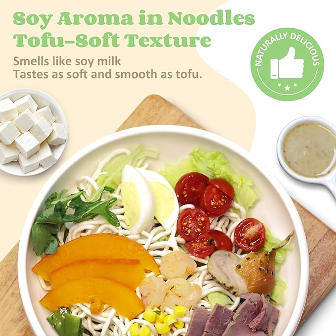 HealSpot Tofu Noodles High protein ramen Sugar free Pasta Low Carb Low Fat Non GMO Keto and Plant Based Friendly Instant Ramen Ready to Eat Meals Made with Pure Soy Milk(6 packs)
