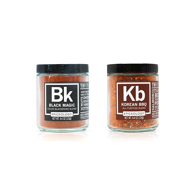 Spiceology – Black Magic &amp Korean BBQ Seasoning Bundle – Bold Cajun &amp Savory-Sweet Korean Flavors – Perfect Spice Rubs for Steak Pork Chicken Ribs Grilling &amp Smoking – Chef-Crafted &am
