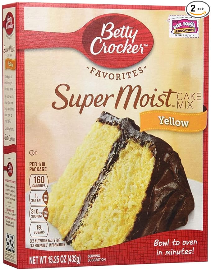 Betty Crocker Super Moist Yellow Cake Mix 15.25 oz 2 pk