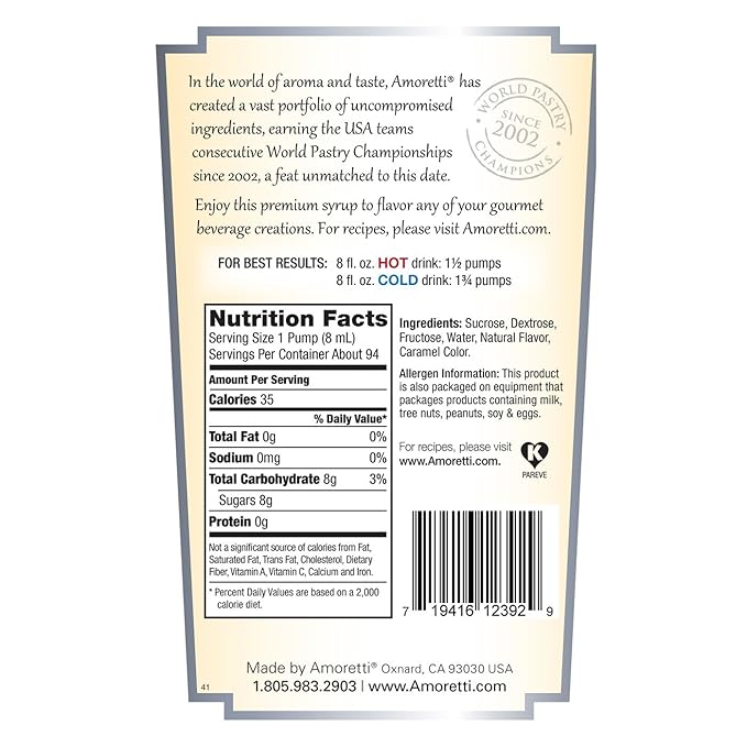 Amoretti Premium Syrup Grand Orange 25.4 Ounce