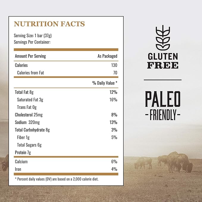 EPIC Bison Uncured Bacon and Cranberry Bars Grass-Fed Protein Bar 12 Ct 15.6 oz (Pack of 4)