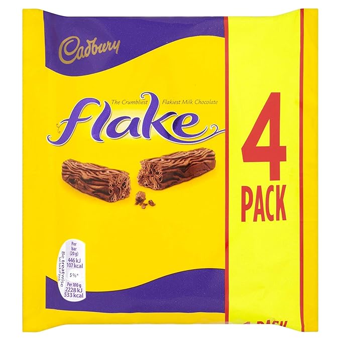 Original Cadbury Flake Chocolate Bar 80 g (Pack of 8) Imported from the UK England