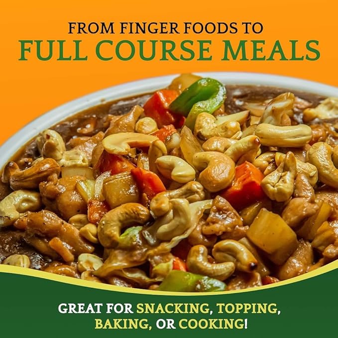 Sunbest Natural Whole Roasted Salted Cashews – 3 lb Bulk Bag (48 oz) – Non-GMO Vegan &amp Crunchy – Kosher Certified Gluten-Free – Perfect for Snacking Topping &amp Baking