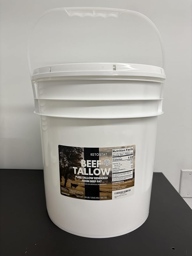 Beef Tallow Bulk Pail 30 LB 100% Pure Rendered