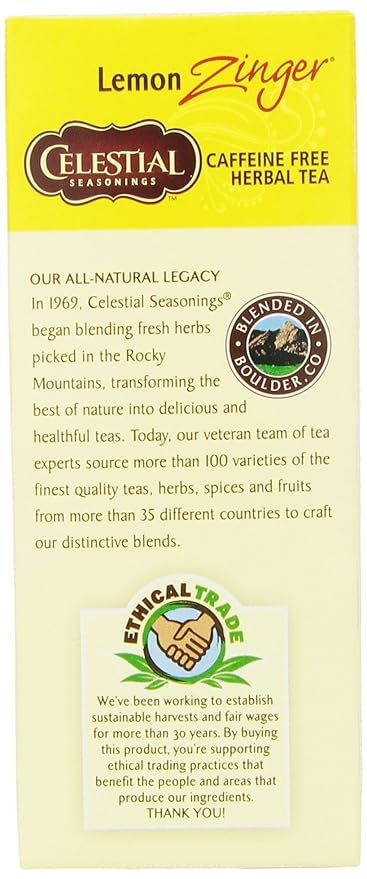 Celestial Seasonings Herbal Tea Lemon Zinger 25 Count (Pack of 6)