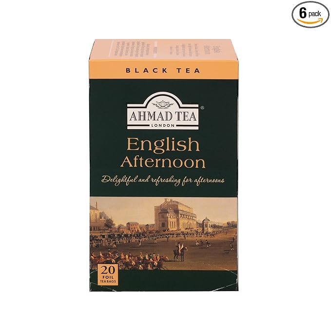Ahmad Tea Black Tea English Afternoon Teabags 20 ct (Pack of 6) - Caffeinated &amp Sugar-Free