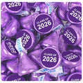 85 Pcs Purple Graduation Candy Class of 2026 Stickered Chocolate Kisses (13.6oz Bag)