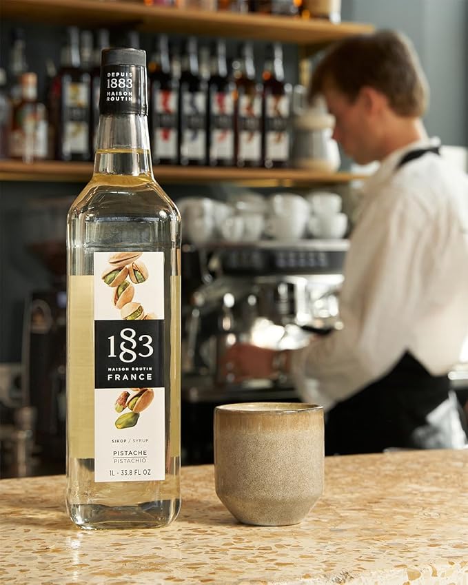 1883 Pistachio Syrup for Drinks Made in France 1 Liter Glass Bottle
