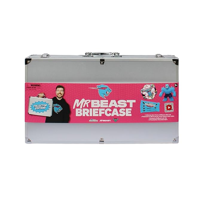 Feastables MrBeast Collector Edition Briefcase with Feastables Chocolate and Beast Lab Toy 6 Pieces