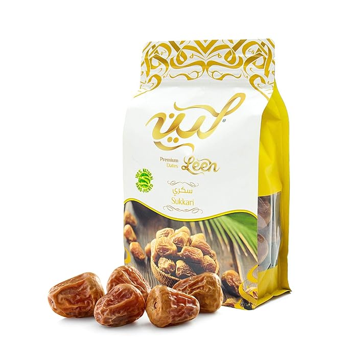 Leen Premium Sukkari Dates 400 g – Soft Naturally Sweet Saudi Arabian Dates Fresh Whole Tamr Snack No Added Sugar High Fiber Energy Fruit