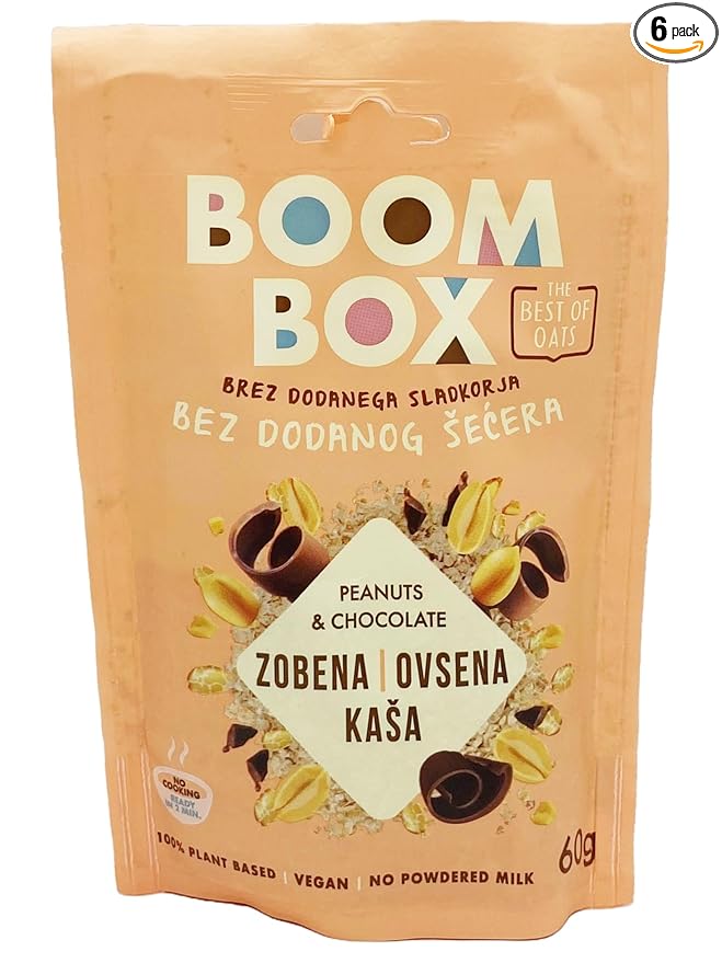 BOOM BOX Peanut Chocolate Oatmeal - 60g - Nutty and Chocolaty Breakfast Bliss