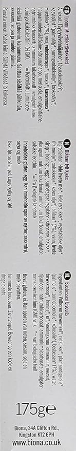 Biona Organic Blueberry Filled Cookies 175 g (Pack of 6)