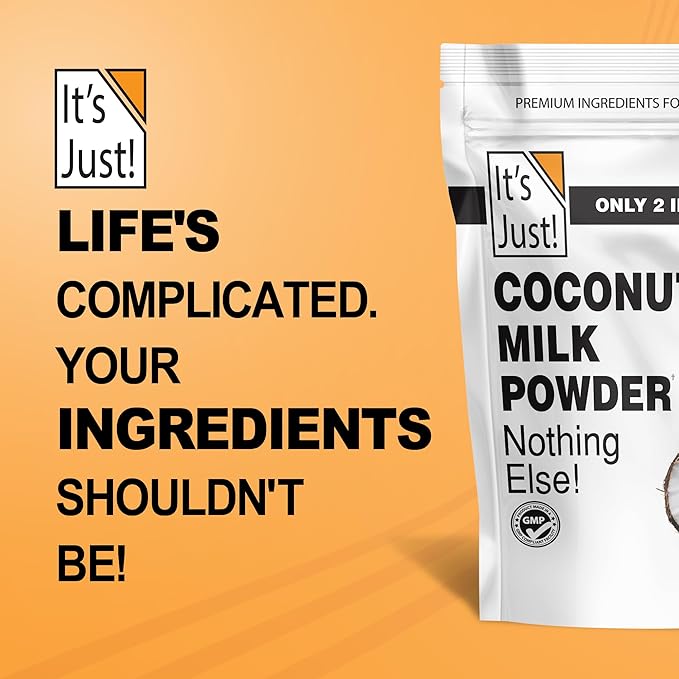 It's Just - Coconut Milk Powder 24oz Dairy-Free Coconut Milk Beverage Keto Friendly MCTs Two Ingredients Non-GMO Product of Sri Lanka