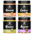 Elly Nuts Dry Fruits Combo Pack - (250 gms x 4) 1kg (California Almonds Cashews Raisins &amp Figs) - All Premium [Jar Pack]