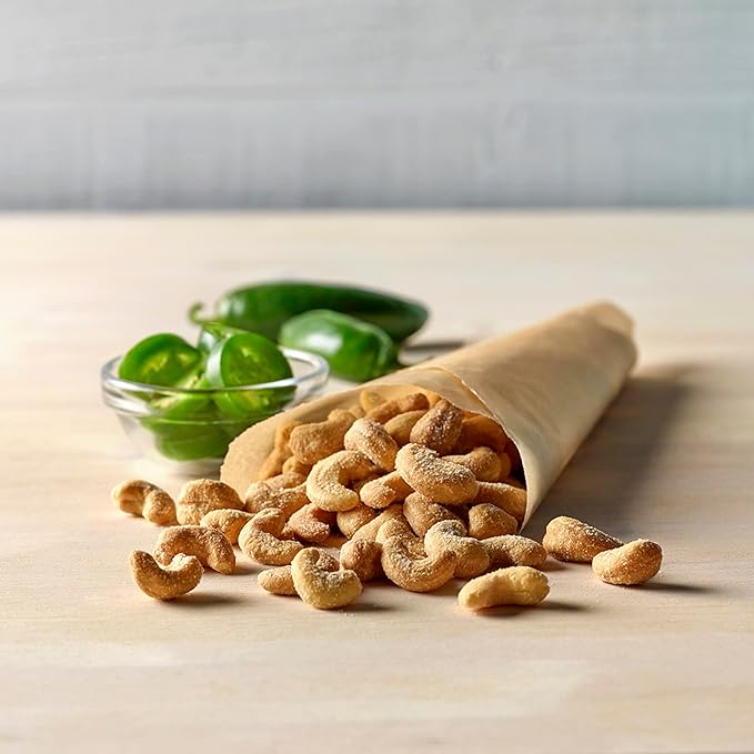 Emerald Nuts Jalapeno Seasoned Cashews 12 Ct (1-Pack) 1.25 Oz Individual Snack Tubes Plant-Based Protein Kosher Certified Non-GMO Contains No Artificial Preservatives Flavors or Synthetic Colors