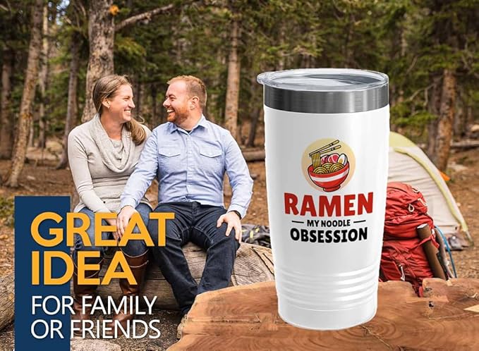 Ramen Lover White Edition Viking Tumbler 20oz - my noodle obsession - Food Lovers chicken pumpkin vegan pantry spicy noodles