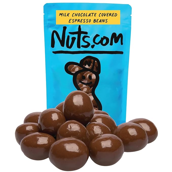 Nuts.com – Milk Chocolate Covered Espresso Beans – Sweet &amp Delicious Gourmet Snack for Adults Good Source of Antioxidants &amp Caffeine – For Office Holiday Parties &amp Home Snacking – Kosher