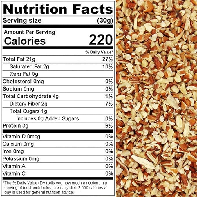 Presto Sales Small Chopped Pecans 80 oz | Raw Unsalted Natural | Non-GMO Keto/Paleo Vegan | Raw Pecans Perfect Low-Cholesterol Low-Fat Dairy-Free and Sugar-Free Diets | Resealable 5 lbs Bag
