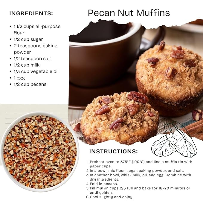 Fresh Small Pecan Pieces 5 lb | Premium Raw Texas Pecans | Unsalted Natural &amp Non-GMO | Perfect for Baking Cooking &amp Healthy Snacks | Family-Grown in Texas | Gluten-Free