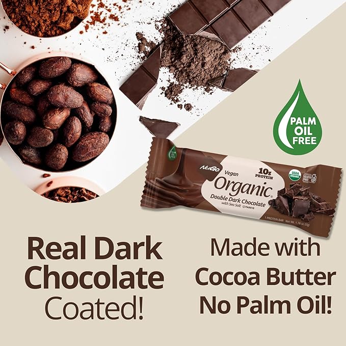 NuGo Organic Chocolate Pomegranate 10g Vegan Protein Gluten Free 12 Count