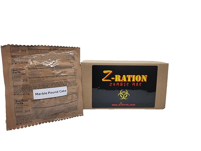 Z-Ration ALL MREs 12 pack MRE Desserts Fresh &amp Fast! (Marble Pound Cake)