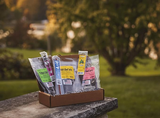 Jerky Dynasty Fatman's Beef Jerky &amp Buffalo Bob's Sticks Variety Pack - Zesty Lemon Pepper Smoky Green Chile &amp Fiery Habanero Flavors - Food Snacks Variety Pack For Adults - Tender Chewy Tex