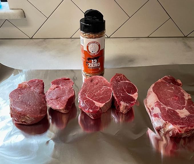 Randy's Rubs Seasoning 13ZERO Steak Seasoning SUGAR FREE and NON-DAIRY IT DONT SUCK Y'ALL! (One LARGE 11.5 Ounce Shaker)