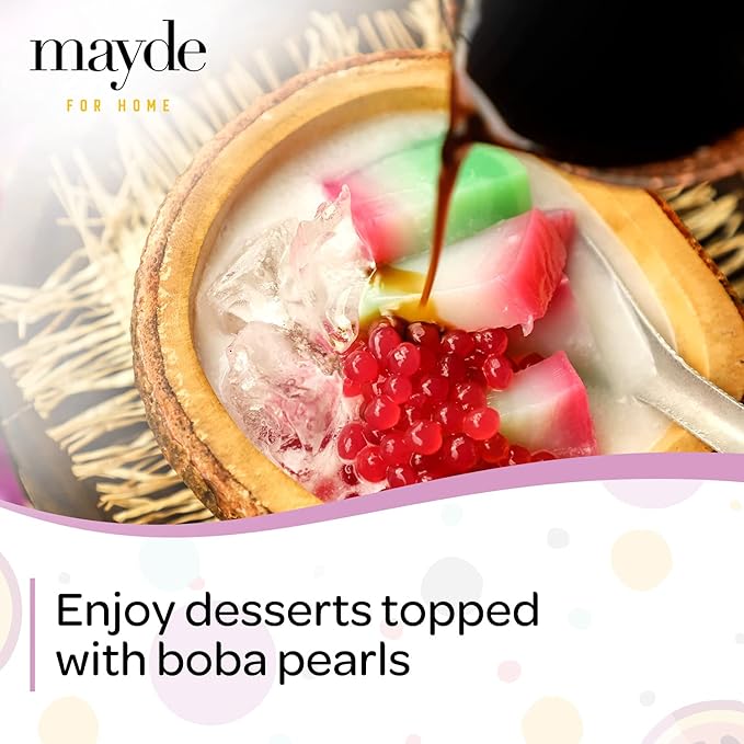 Mayde Popping Boba Pearls for Drinks Desserts &amp Breakfast Bowls (Passion Fruit Flavor 7 Pounds)