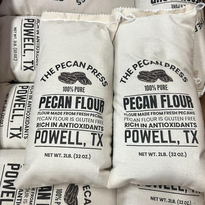 The Pecan Press 100% Pure Pecan Flour – 2LB Bag Gluten-Free All-Natural Finely Ground for Baking &amp Cooking – Made in Texas