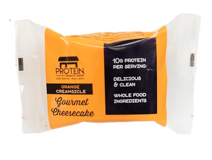 Low Carb Protein Cheesecake Bars | High Protein Gluten-Free Clean Ingredients Snack Bars (20 Orange Creamsicle)