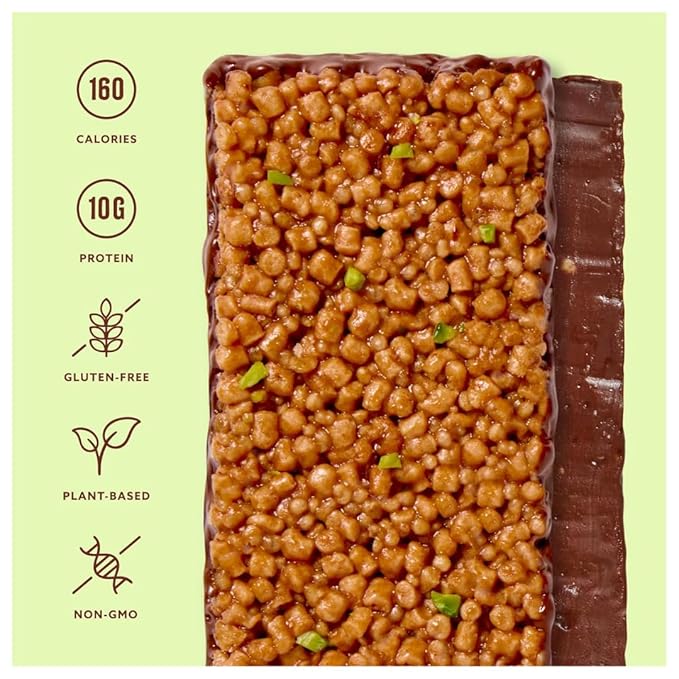 Mezcla Plant Based Protein Bars Puff-Crispy Bar Pistachio Chocolate 1.4 oz Bars Plant-Based Protein Snack Gluten Free 14 Count (Pack of 2)