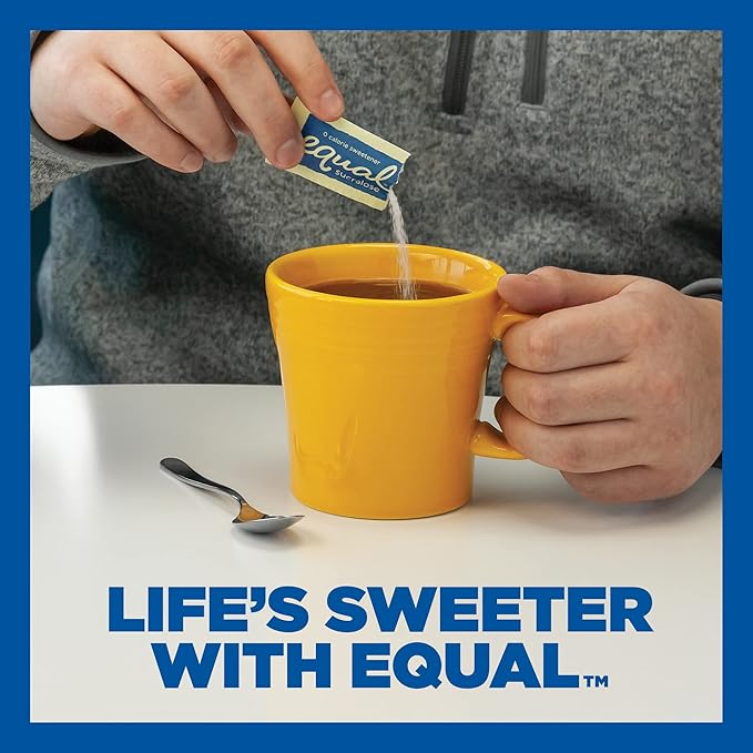 EQUAL Yellow 0 Calorie Sweetener Sucralose Sugar Substitute Zero Calorie Sugar Alternative Sweetener Packets Sugar Alternative Erythritol Free 2000 Ct (Pack of 1)