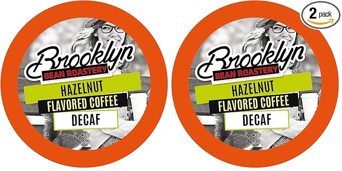 Brooklyn Beans Coffee PodsHazelnut Decaf - Compatible with Keurig K Cup Brewers Including 2.0 MachinesDeliciously Nutty Flavor40 Count (Pack of 2)