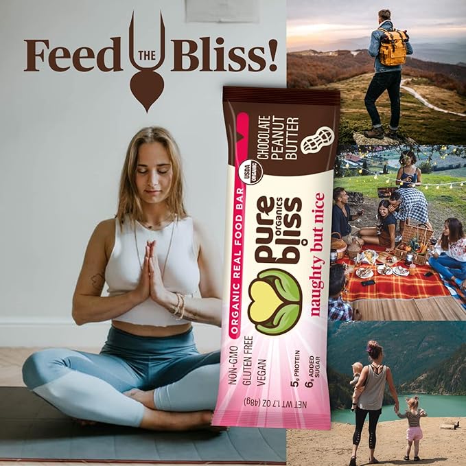 Organic Real Food Bar (Chocolate Peanut Butter) Non-GMO Gluten Free Vegan Nutrition Bars Energy Bars Super Food Simple Ingredients Best Tasting Healthy Snack Breakfast Bars Dairy Free Soy Fr