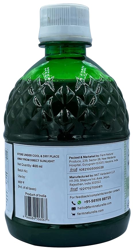 Farm Naturelle 100 % Pure Herbal Giloy Juice 400 ml-No ed Sugar and Honey 55g x 1