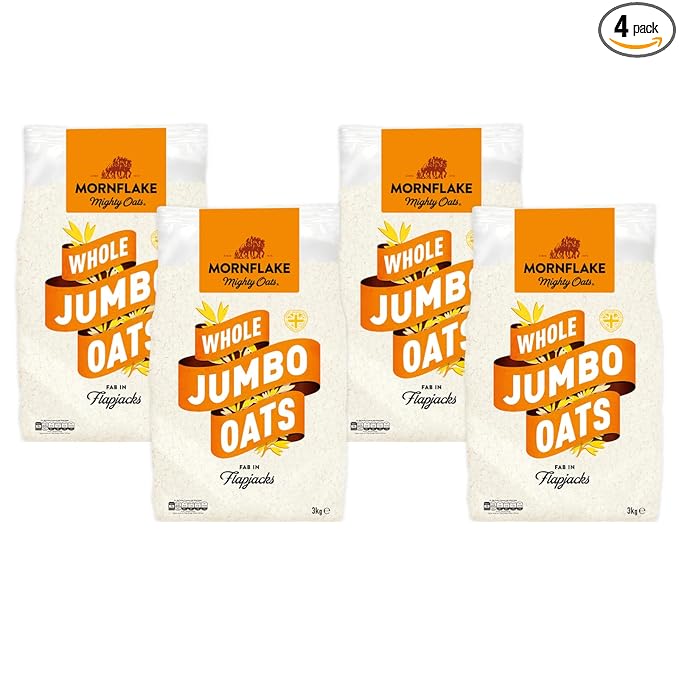 Mornflake Jumbo Oats 4x 3kg 100% Wholegrain Rolled Oats All Natural Ingredients High In Fibre. Perfect For Breakfast Porridge Oats Overnight Oats &amp Flapjacks. Suitable For Vegan Diet