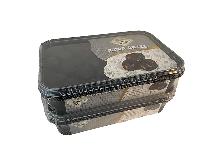 Ajwa Dates Premium Quality 2 pack 800g/28.2oz total (400g/14.1oz x 2) - Imported from Saudi Arabia 100% Natural