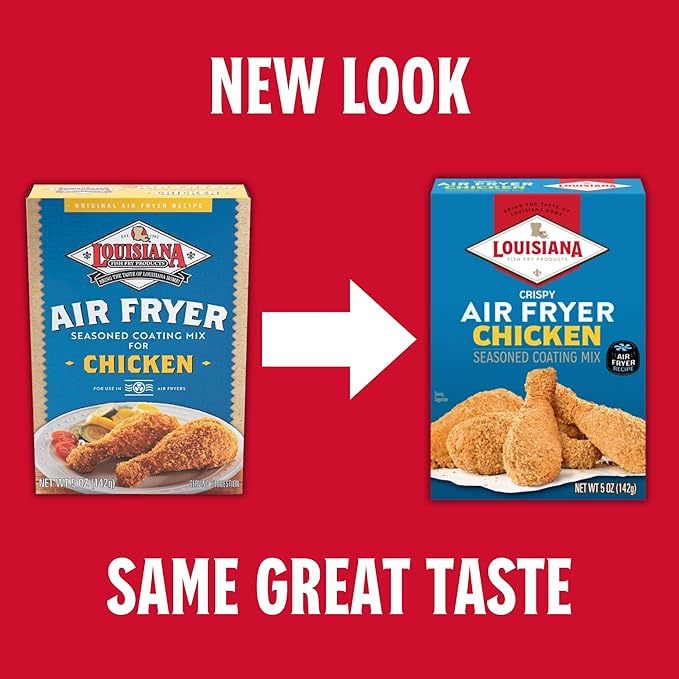 Louisiana Fish Fry Air Fryer Chicken Coating Mix 5 oz (Pack of 6) Each Box Coats 2 lbs of Chicken - Easy to Cook Air Fried Chicken - Crispy Texture Delicious Flavor