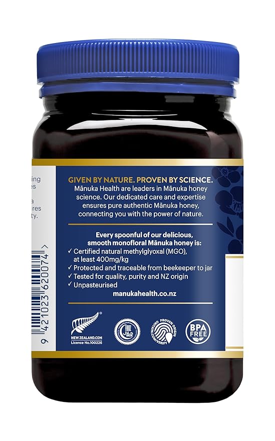 Manuka Health UMF 13+/MGO 400+ Manuka Honey (500g/17.6oz) Superfood Authentic Raw Honey from New Zealand