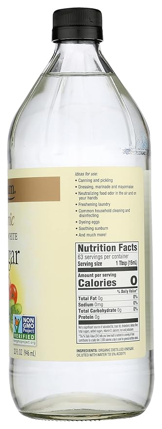 Spectrum Naturals Organic Distilled White Vinegar Non GMO 32 Ounce (Pack of 1)
