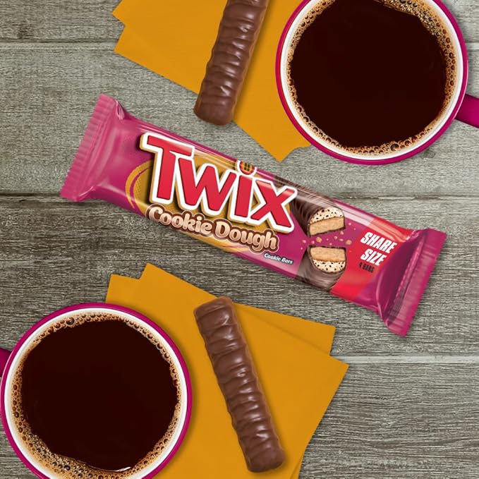 TWIX Cookie Dough Candy Bars Bulk Chocolate Candy Share Size 20 Individually Wrapped Bars Crunchy Cookie Dough with Caramel in Milk Chocolate Perfect for Bulk Snacks Parties Gifts and Movies