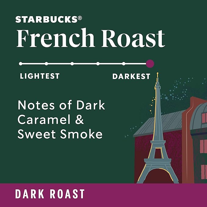 Starbucks Dark Roast Whole Bean Coffee — French — 100% Arabica — 1 bag (28 oz) (Pack of 4)
