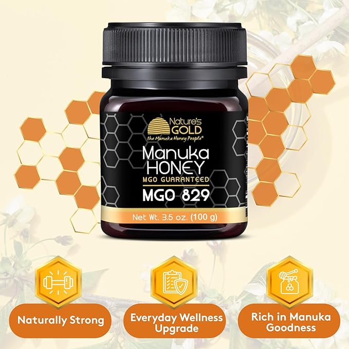 Nature’s Gold Raw Manuka Honey MGO 829+ | Authentic MGO Australian Honey Non-GMO 100% Pure Genuine Traceable from Hive to Home