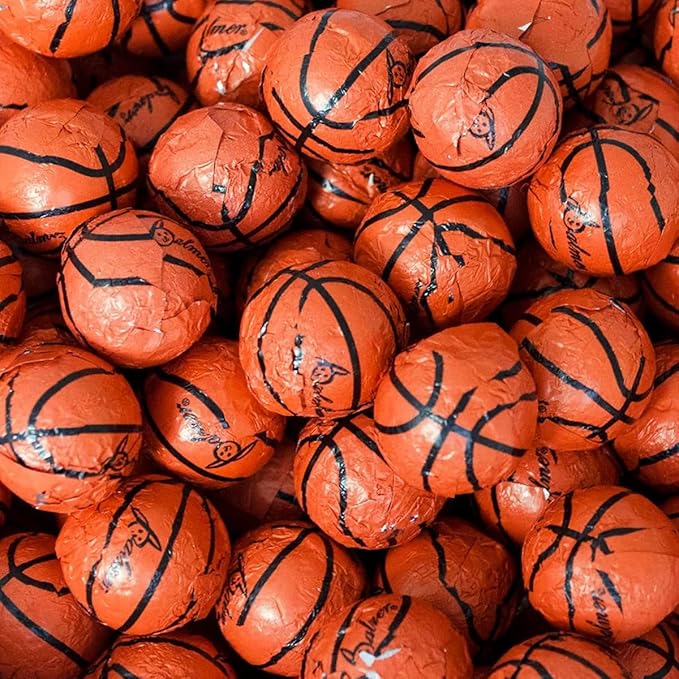 Premium Milk Chocolate Basketballs– Individually Foil Wrapped – Fun Party Favor Candy &amp Gifts for Basketballs Fans Coaches and Events (2 Pound)