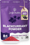 Jungle Powders Black Currant Powder 5 Ounce Bag - Natural Freeze Dried Black Currants for Recovery - Dehydrated Fruit Rich In Anthocyanins &amp Polyphenols Blackcurrant Extract for Smoothies Tea Ba