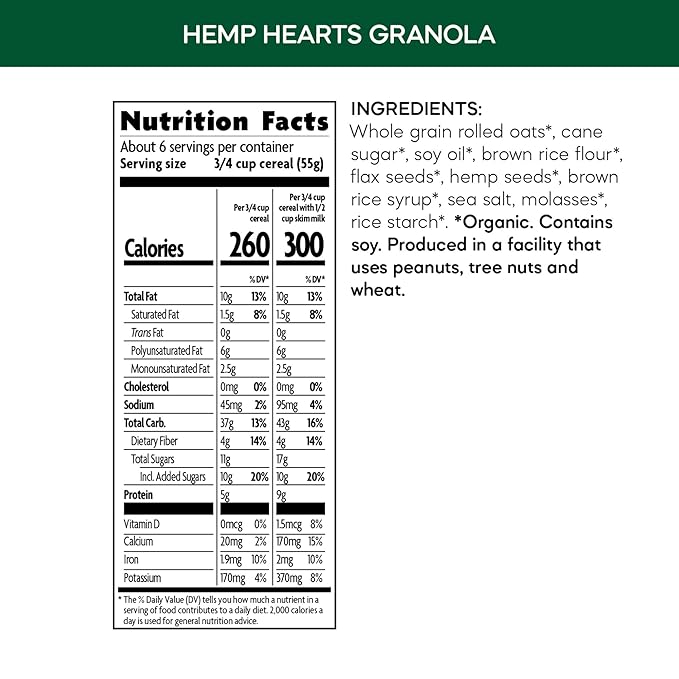 Nature's Path Organic Hemp Hearts Granola 11.5 oz (Pack of 12) Non-GMO