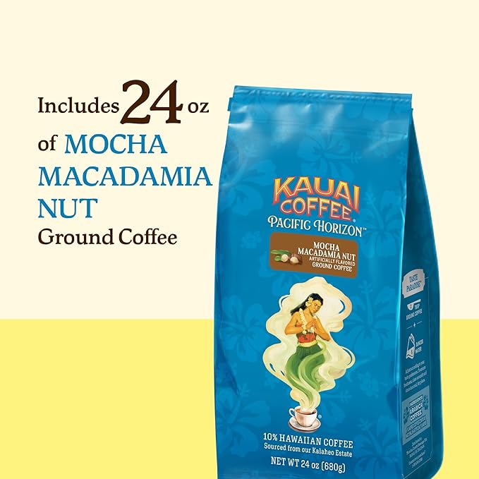 Kauai Coffee Mocha Macadamia Nut Medium Roast - Ground Coffee 24 oz Package